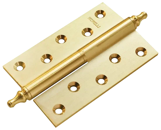 Петля карточная разъемная MB 120X80X3.5 SG L C латунная с коронкой левая, верзная, цвет матовое золото