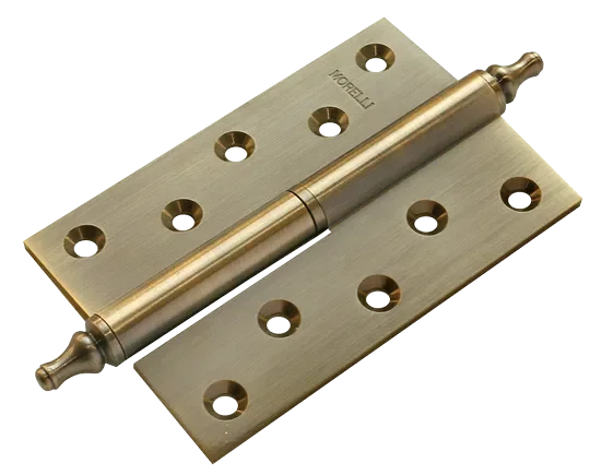 Петля карточная разъемная MB 120X80X3.5 AB R C латунная с коронкой правая, верзная, цвет античная бронза