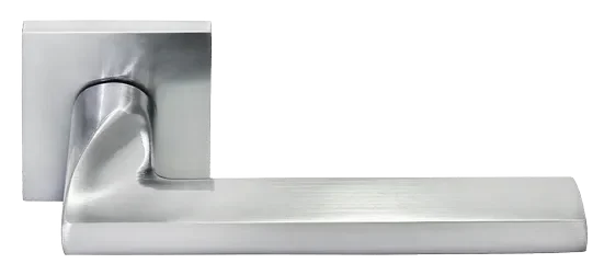 Ручка дверная KAFFEE MH-50-S6 SC раздельная на квадратной розетке, цвет матовый хром, ЦАМ Light