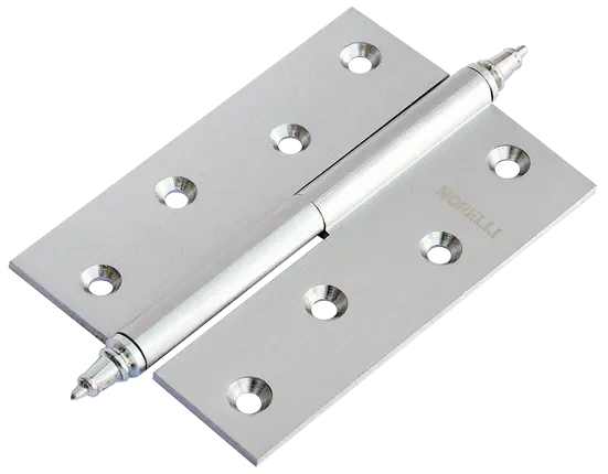 Петля карточная разъемная MB 100X70X3 SC L C латунная с коронкой левая, врезная, цвет матовый хром