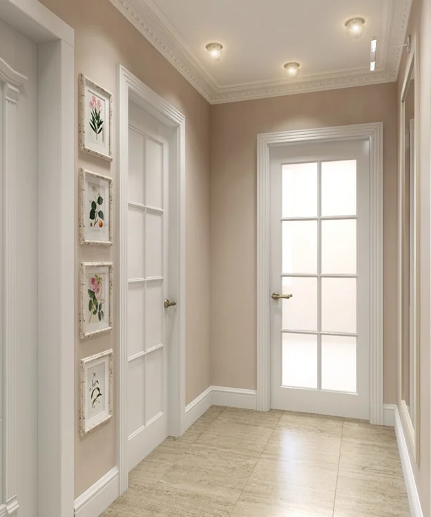 Белые плинтусы и белые двери в различных интерьерах - фотообзор