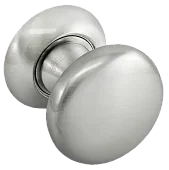 Ручка дверная круглая MHR-1 SN на розетке, цвет белый никель