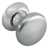 Ручка дверная круглая MHR-1 SC на розетке, цвет матовый хром