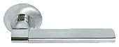 Ручка дверная AGBAR MH-21 SC/CP раздельная на круглой розетке, цвет мат.хром/хром, ЦАМ