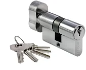 Цилиндровый механизм (личинка) 50CK PC 50 мм с заверткой, сантехнический, цвет хром