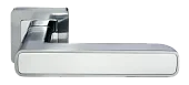 Ручка дверная FLEX MH-44 SC/W-S55 раздельная на квадратной розетке, цвет матовый хром/белый, ЦАМ Light