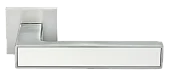 SULLA, ручка дверная, на квадратной накладке MH-48-S6 SC/W, цвет - мат.хром/белый