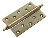 Петля карточная разъемная MB 120X80X3.5 AB L C латунная с коронкой левая, врезная, цвет античная бронза