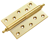 Петля карточная разъемная MB 120X80X3.5 SG L C латунная с коронкой левая, верзная, цвет матовое золото