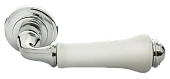 Ручка дверная UMBERTO MH-41-CLASSIC PC/W раздельная на круглой розетке, цвет- хром/белый, ЦАМ