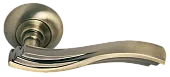 Ручка дверная МИРАЖ MH-14 MAB раздельная на круглой розетке, цвет ант.бронза, ЦАМ